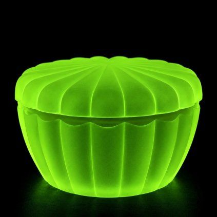 Antique Uranium Glass Jewelry Box