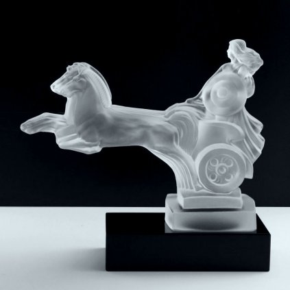 art deco glass boudicea car mascot figurine hood ornament 1930 h hoffmann by lalique