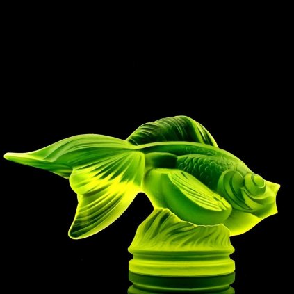 1930' H.Hoffmann Bohemian Art Deco Fish Uranium Glass Collection