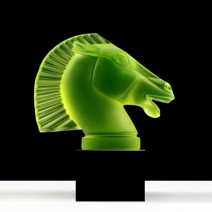 Longchamp uranium glass hood ornament