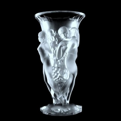 Art Deco 1930' H.Hoffmann Bacchantes Large Glass Vase