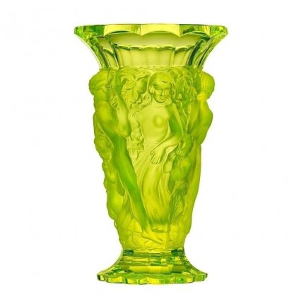 1930's H.Hoffmann Art Deco Large Bacchantes Uranium Glass Vase ArtDeco1930.com