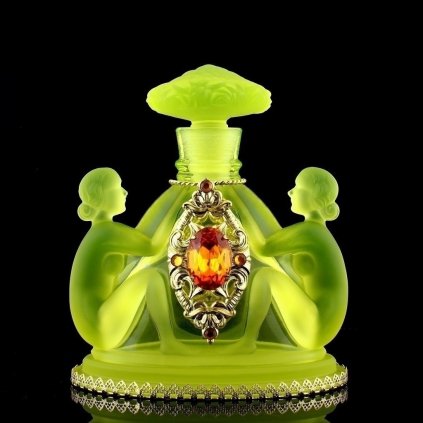 lalique perfume bottle uranium glass