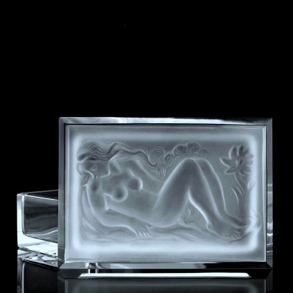 Glamorous Art Deco Glass Nude Lady Jewelry Box 1930' H.Hoffmann