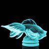 Uranium glass Art Deco fish figurine in blue uranium glass by H. Hoffmann, vintage sculptural figurine