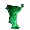 hood ornament flying lady malachite glass Art Deco car mascot by H. Hoffmann