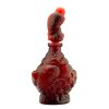 1930s ruby glass perfume bottle by H. Hoffmann with sculpted birds, Lalique-style