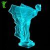 art deco flying lady hood ornament blue uranium glass