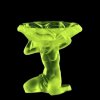 uranium glass art deco kneeling nude lady small bowl by h. hoffmann — uv glow