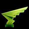 Bohemian Art Deco Hood Ornament Flesh 1930' Uranium Glass