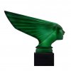 Bohemian Art Deco Malachite Glass ' Victoire ' Car Mascot ' SPIRIT OF THE WIND ' 1930' H.Hoffmann