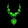 uranium glass teardrop necklace glowing green under UV light