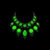uranium glass medallion drop necklace glowing green under UV light