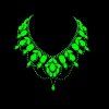 uranium glass garland necklace glowing green under UV light