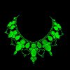 uranium glass Art Deco royal teardrop garland necklace with strong green UV glow