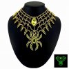 Vintage Necklace Art Deco ' Spider ' Uranium Glass Beads