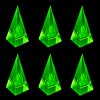 paperweights 6 pieces czech yellow vaseline uranium glass pyramids