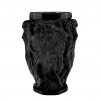 black glass vase