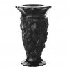 lalique glass vase black