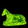 1930' H.Hoffmann Bohemian Art Deco ' Horse ' Glowing Uranium Glass