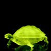 Detail of Art Deco Turtle Uranium Glass Jewelry Box by H. Hoffmann