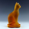 amber figurine glass cat