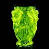 1930' H.Hoffmann Bacchantes Art Deco Uranium Glass Vase ArtDeco1930.com