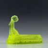 Art Deco uranium glass bowl by H. Hoffmann Bohemian 1930s design