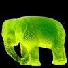 1930' H.Hoffmann Art Deco ' Elephant ' Uranium Glass Collection ArtDeco1930.com