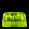 uranium glass art deco sleeping bulldog figural bowl — uv glow