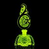 Yellow uranium glass Art Deco paisley scroll floral perfume bottle