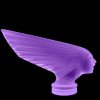 Art Deco Alexandrite Glass Car Mascot Figurine ' Victoire ' Hood Ornament 1930' H.Hoffmann