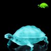 blue uranium glass Art Deco turtle box open view by H. Hoffmann