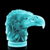 uranium glass hood ornament eagle head Art Deco car mascot by H. Hoffmann