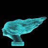 Blue uranium glass Speed Girl Art Deco car mascot by H. Hoffmann