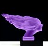 hood ornament speed girl alexandrite glass with black glass base Art Deco car mascot by H. Hoffmann
