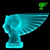 uranium glass hood ornament pharaoh head art deco h hoffmann v3 02