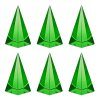 Deep green uranium glass pyramid paperweights set of 6 – Bohemian vaseline glass – Art Deco display – artdeco1930.com