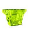 Art Deco uranium glass bowl by H. Hoffmann after Lalique – Bohemian Vaseline glass relief showing woman’s face