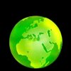 Uranium vaseline glass Earth map globe paperweight 2 in glowing under UV light – artdeco1930.com