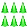 Green uranium glass pyramid paperweights set of 6 made of bohemian vaseline glass