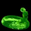 uranium glass Art Deco nude lady large bowl by H. Hoffmann