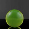 Bohemian uranium glass sphere paperweight 3 1/8 in, yellow transparent UV-reactive glass, artdeco1930.com
