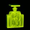 uranium glass art deco perfume bottle nude relief h hoffmann uv glowing