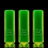 Set of three uranium glass 999.9 Fine Gold bar paperweights with strong UV glow, Bohemian vaseline glass, artdeco1930.com
