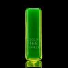 Uranium glass 999.9 Fine Gold bar paperweight with strong UV glow, Bohemian vaseline glass, artdeco1930.com
