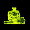 1930s uranium glass perfume bottle by H. Hoffmann with removable reclining nude lady stopper, Lalique-style Art Deco design.