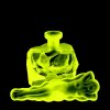 Reclining nude stopper removed from uranium glass Art Deco perfume bottle — H. Hoffmann