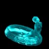 uranium glass Art Deco nude lady small bowl by H. Hoffmann
