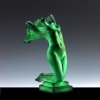 hood ornament nude female malachite glass side view Art Deco car mascot by H. Hoffmann